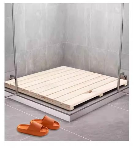 Tapis de Bain en caillebotis en Bois résistant à l'eau, antidérapant et Facile à Nettoyer, Design rectangulaire Luxueux pour salles de Bains, entrées, espaces extérieurs et spas (L 85 x L 10