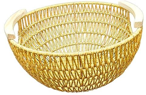 Alipis Cesta De Frutas Tejida Cesta De Ratán para Decoración De Llaves Frutero Tejido s De Mimbre s para Servir De Pan para Servir De Reutilizable