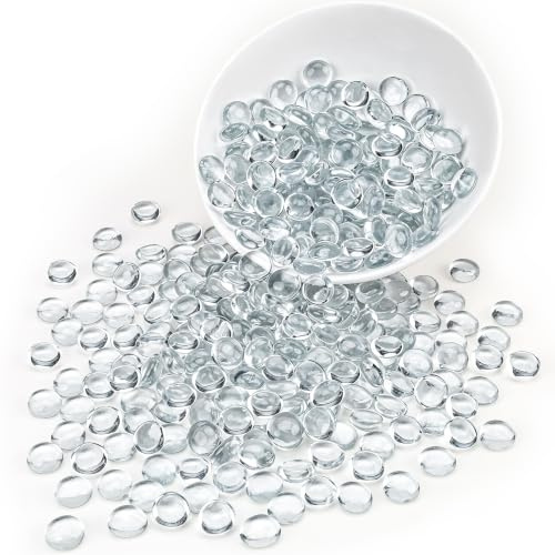 Yatinkim Mancala Lot de 170 mini perles de verre plates transparentes de 0,5 kg