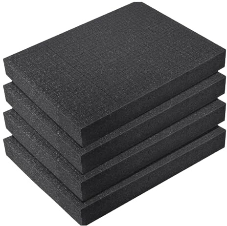 4 insertos de espuma para manualidades, para caja de herramientas, cajas de juegos de mesa, cajones de almacenamiento, insertos de espuma para equipos, fundas protectoras de espuma