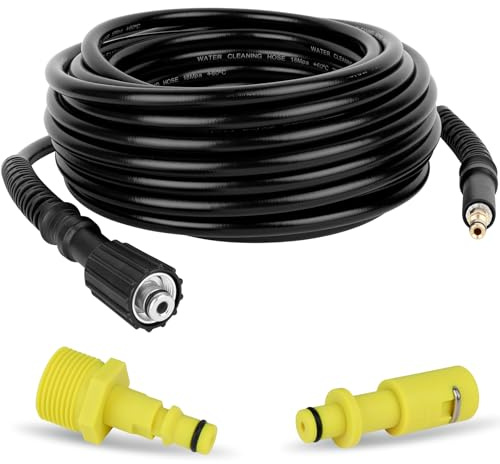 YUET 10M Manguera de Repuesto para Lavadora de Alta Presión para Kärcher | Tipo Clic M22 (14 mm) a Conector Rápido con Adaptador para Karcher K2, K3, K4, K5, K7 Hidrolimpiadoras