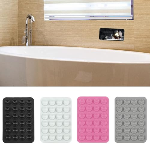 Ventosa per cellulare – 8 pezzi in silicone per telefoni cellulari, universale, antiscivolo, per selfie e mani libere e uso quotidiano & video bianco/nero/rosa/grigio chiaro