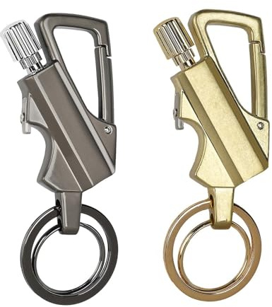 hiSpkNix 2 Pack Permanent Match Infinity Lighter with Multitool Keychain & Bottle Opener, Waterproof Reusable Fire Starter with Flint for Outdoor Survival, Emergency, Camping, Hiking
