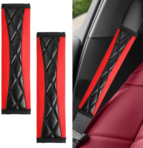 MOIKOTLR 2 Pezzi Auto Copri Cintura di Sicurezza,per Leapmotor T03 2023 2024 2025 Imbottiture Cintura Auto Protezioni Comfort Traspiranti Cintura di Sicurezza,A