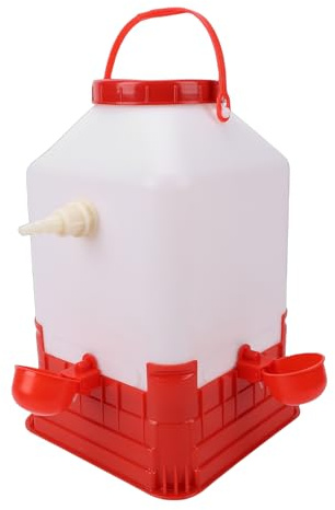 Hztyyier Automatisk Fjäderfävattnare, 10L Kycklingvattenmatare med Stor Kapacitet i Plast med 4 Skålar, för Att Dricka och Mata fjäderfä
