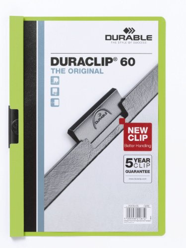 Durable 220905 KLÄMMAPP DURACLIP 60, grön, 25 stycken