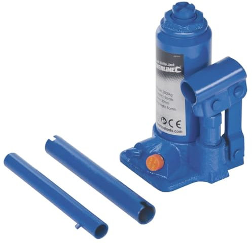 Silverline Hydraulic Bottle Jack 4 Tonne (245113), BLUE