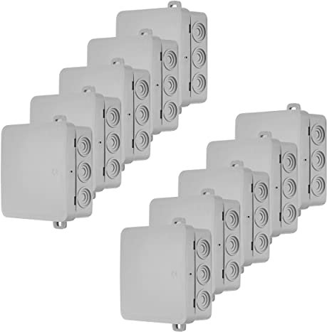 REV Verteilerkasten 10x, 12-fach Abzweigkasten-Verteilerdose 85x85x37mm IP54, grau