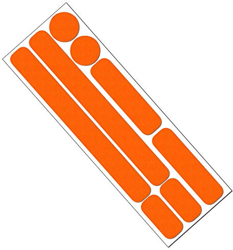 Reflektor Aufkleber Set für Fahrrad, Helm, Anhänger oder Laufrad, reflektierende Aufkleber (orange)