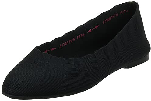 Skechers Cleo-Bewitch-Wide-Ballet Flat, Zapatos Tipo Mujer, Black, 38.5 EU Ancho