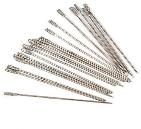 Lapidaire Foret 20PCS 1mm Diamant Enduit Trou vu Scie Jade Poli Ensemble Solide Aiguille Accessoires pour Bijoux Agate