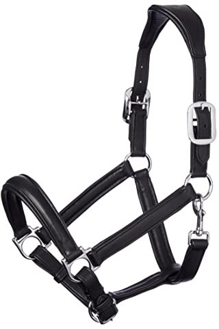 LeMieux Anatomic Leather Headcollar Anatomisches Lederhalfter, Schwarz, Cob