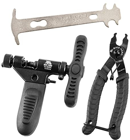 BikeHand Bike Bicycle Chain Wear Checker, Quick Master Link Pliers & Chain Breaker Rivet Tool – Professional Chain Tool Kit for Road, Mountain, and Hybrid Bikes