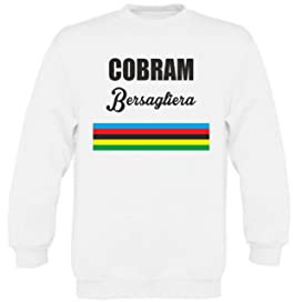 Felpa Girocollo Bambino Ragazzo Basic Top qualità Top vestibilità - Cobram Bersagliera - Coppa Cobram - novità Fashion Divertenti Humor Made in Italy (Bianco, 9-11)