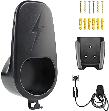 CJBIN EV Ladegerät Typ 2 Wandhalterung, Kabelhalter Typ 2, Wandhalterung Ladekabel Typ 2, Ladekabel Wallbox mit 6 Schrauben, Ladekabel Wandhalterung für Tesla Model 3 Model Y