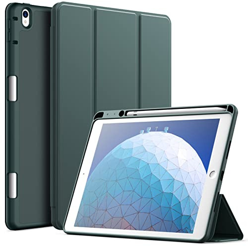 JETech Funda para iPad Air 3 (10,5 Pulgadas 2019, 3ª Generación) y iPad Pro 10,5 con Portalápiz, Delgada Tableta Cover Carcasa con Parte Posterior de TPU Suave (Verde Brumoso)