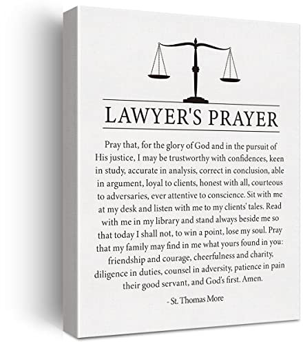 LEXSIVO Lawyer’s Prayer Print Canvas Wall Art Law Office Decor Modern Lawyer Painting 12x15 Canvas Poster Framed Ready to Hang Artwork Lawyers Gifts