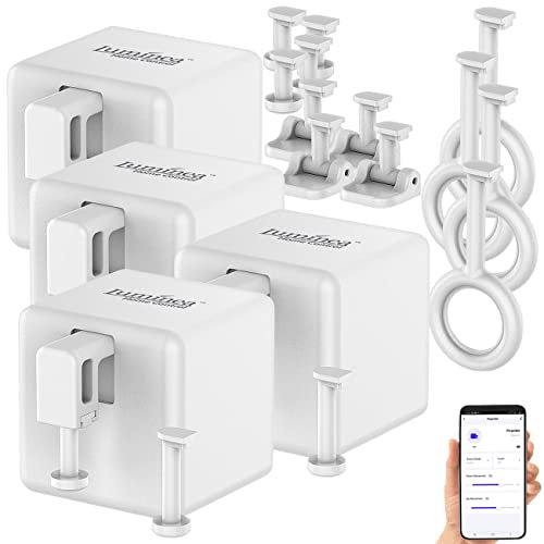 Luminea Home Control Funk-Schalter-Aufsatz: 4er-Set smarte Schalter-Aufsätze für Kippschalter & Taster, mit App (fernsteuern, per App steuern)