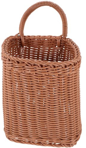 OSALADI Cesta Tejida Para Colgar En La Pared Cesta De Almacenamiento Hecha A Mano Cesta De Mimbre Florero De Granja Organizador De Montaje En Pared De Cocina Soporte Para Utensilios De