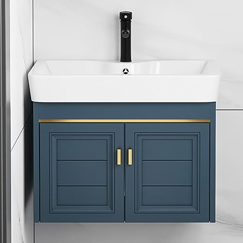 Waschbecken mit Unterschrank,Spüle mit Armatur,Keramik Waschschale Waschtisch,Spültisch Waschtischunterschrank Gäste WC Spülbecken Ausgussbecken,für Designvolle Küche Badezimmer Set Möbel (Size : 58x