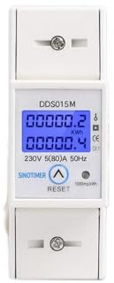 Contatore Energia Elettrica, Misuratore Consumo Elettrico, 80A 220V, Tensione di prova corrente, consumo energetico frequenza con funzione di ripristino Watt-hour Meter with Backlight