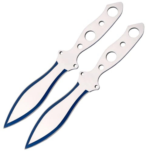 G8DS Wurfmesser 2er Set Trainingsmesser Outdoormesser Gürtelmesser inklusive Holster aus Nylon schnelles Werfen Messer Messer werfen für Profis