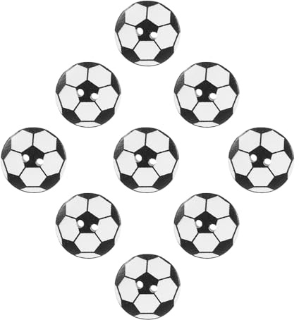 VILLCASE 50 Stück Fußballknöpfe Aus Holz Runde Vintage Nähknöpfe Mit 2 Löchern Für Diy Kleidung Bastelprojekte Und Dekoration 0.79X0.79X0.08 Zoll