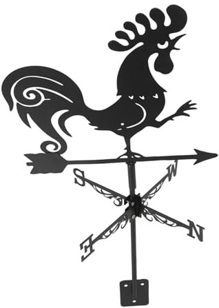 ifundom Wetterfahne Hahn-Design Dachdekor Für Garten Und Bauernhaus Wetterfeste Windrichtungsanzeige Für Kreative Gartengestaltung Und Praktische Nutzung