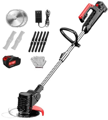 FANYING Petite Tondeuse à Gazon électrique Domestique, Tondeuse de Jardin Portable sans Fil, Dispositif de Coupe à Angle réglable Pliable à 90 ° avec poignée antidérapante,24V/2.0Ah