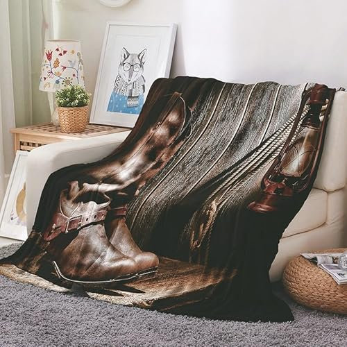 EHOMERY Profi Kuscheldecke Weiche Decke Kinder Kuscheldecke Mutter Zu Tochter Decke Tisch Draußen Stiefel Herbst-Decke Dekorative Weiche Kuscheldecken Dunkelbraun 150x130cm