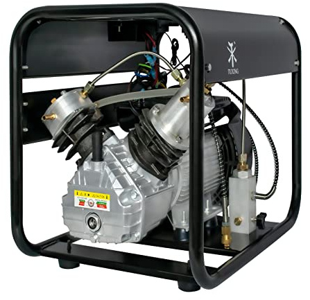 TUXING Compresor PCP 4500Psi/300Bar, Compresor de aire eléctrico de alta presión, Separador de agua-aceite incorporado&Auto-Shutoff 220V AC, Carga de botella de buceo para pistolas de aire