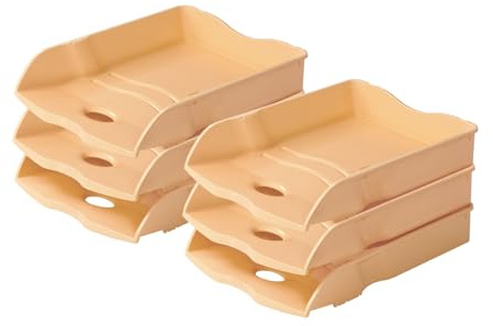 HAN Briefablage Re-LOOP - 6 STÜCK, 100% recycled, Dokumentenablage, Briefkorb, Briefhalter, Papierablage, bis Format DIN A4/C4 Unterlagen, 10298-881, pastellorange