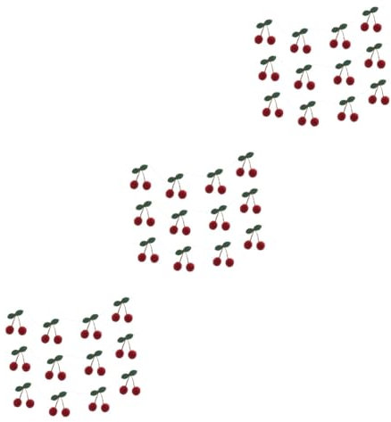 Ciieeo 3St Bayberry-Kugel-Schnur-Ornament Künstliche Fruchtgirlande Pompom-Girlande rote Beerengirlande Baumschmuck Obst künstliche Fruchtanzeige gefälschte Wachsbeerverzierung Wollknäuel