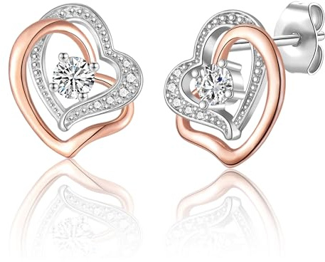 Ohrstecker 925 Silber/Gold Ohrringe Blumen mit Zirkonia Kleine Ohrstecker Geschenk für Mädchen Damen Frauen