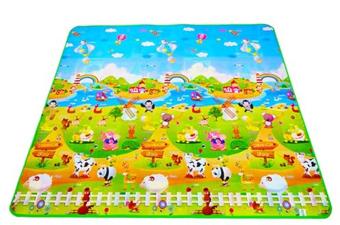 Tappetino Per Gattonare, Tappeto Da Giocos, Tappetos Da Giocos Educativo Antiscivolo, Baby Strisciante Tappeto, Tappetino In Schiuma EVA Pieghevole, Per Bambini Apprendimento Giocando,200x180CM