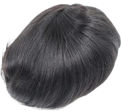 Parrucca uomo 6 Zoll französische Spitze Herren Toupet Pu um Echthaar-System for Männer natürliche Haarteile Parrucca(6X9)