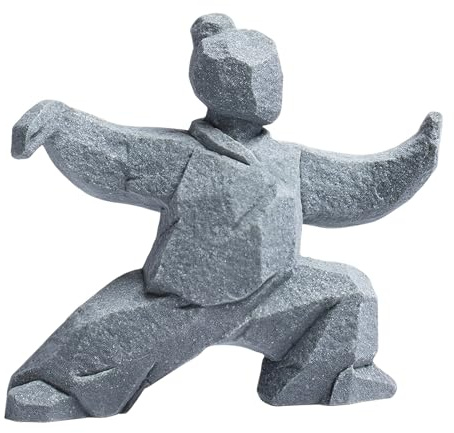 Higliocas Tai Chi Statue, Yin Yang Figurine for Home Decor, Meditation Zen Sculpture, Feng Shui Gift, Handcrafted Sandstone Artwork for Office Bookshelf Desktop Decor (Style A)