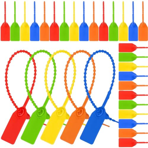 Fangxuee 500 Bridas de Plástico con Automático para Etiquetas de Seguridad en, Desechables, para Remolques, Camiones, 25 cm