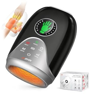 Hand Massager with Heat and Compression : Hand and Wrist Massager with Customizable Modes, Finger Stretch Function, Visual Display, Palm Roller - Daily Comfort for Women, Men, Home, Office Use