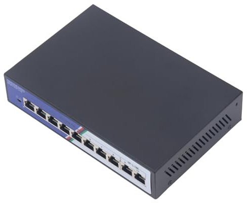 Generic 10 Ports Gigabit Interrupteur Ethernet Non géré pour la connectivité à Grande Vitesse dans l'environnement de Bureau - Plug and Play Network Hub pour Plusieurs Appareils (Plug UE 100-240V)