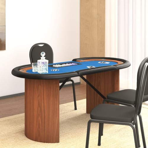 Générique Table de Poker 8 Joueurs avec Plateau à jetons Bleu 160x80x75cm,Meubles,Tables,Tables de Poker & de Jeux,Bleu,27.9 KG,80407