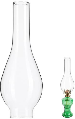 SHINEOFI Öllampen-Glaslampenschirm 9.64 Zoll Klarer Hitzebeständiger Ersatz Lampenschirm Für Petroleumlampe Winddicht Retro Stil Ersatzglas Für Tischlampen