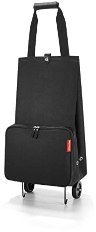reisenthel foldabletrolley in Schwarz – Faltbarer und platzsparender Trolley für Spontaneinkäufe ​– Aus wasserabweisendem Material