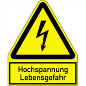 Aufkleber Warnschild Hochspannung Lebensgefahr 12,2 x 10cm sl Folie