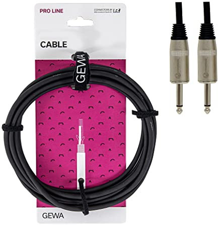 Cable de altavoz GEWA Pro Line 1 m, negro, conector REAN, jack mono de 6,3 mm - jack mono de 6,3 mm, 190620