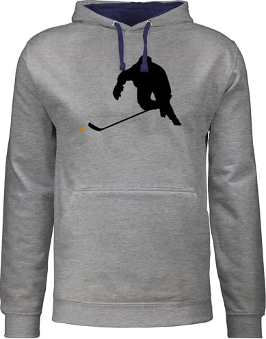 Shirtracer - Pullover Herren Frauen Hoodie Kontrast zweifarbig - Eishockey Sprint