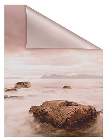 Lichtblick Fensterfolie selbstklebend mit Motiv, Sichtschutz, merhfach Ablösbar, Montage ohne Rakel, Made in Germany Stone - Rot 50 x 50 cm (B x L)