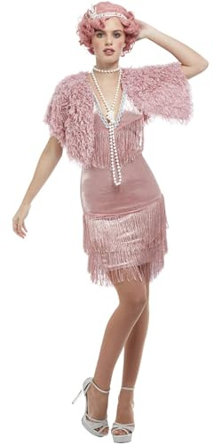 Smiffys Deluxe 20s Vintage Pink Flapper Costume Halloween und Karneval