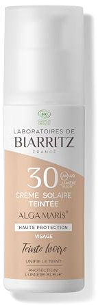 Laboratoires de Biarritz - Getönte Sonnencreme Gesicht - Elfenbein - LSF30 ALGA MARIS® Bio-zertifiziert - Hydriert, mattiert, sorgt für ein gesundes Strahlen - 50 ml - Made in France
