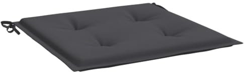 vidaXL Gartenstuhl Kissen 2 STK., Sitzkissen Outdoor Indoor, Stuhlkissen mit 2 Sätzen Schnüren, Stuhlauflage Sitzpolster, Anthrazit 40x40x3cm Oxford-Gewebe